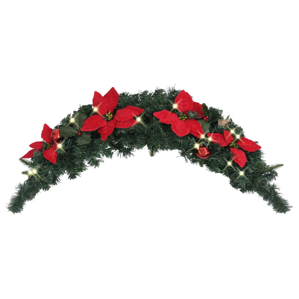 Christmas Arch With Led Lights Green 90 Cm Pvc