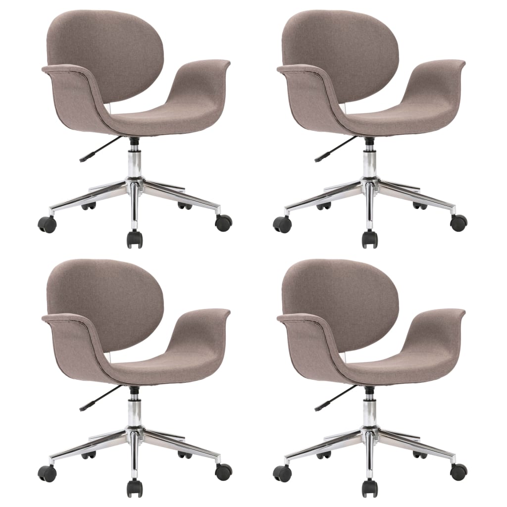 Swivel Dining Chairs 4 pcs Taupe Fabric
