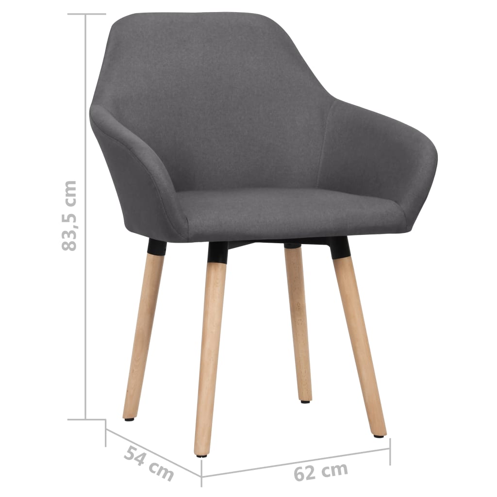 Dining Chairs 2 pcs Dark Grey Fabric