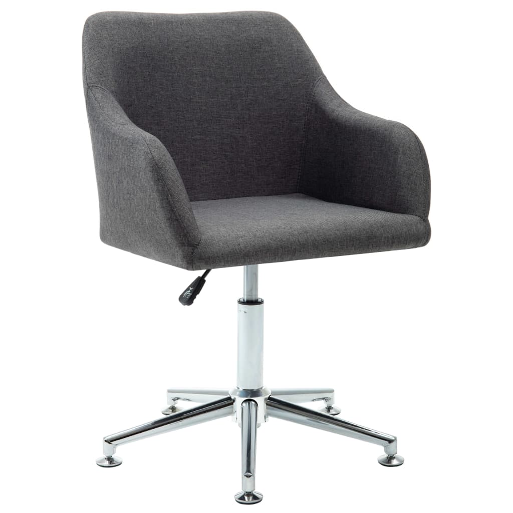 Swivel Dining Chair Dark Grey Fabric