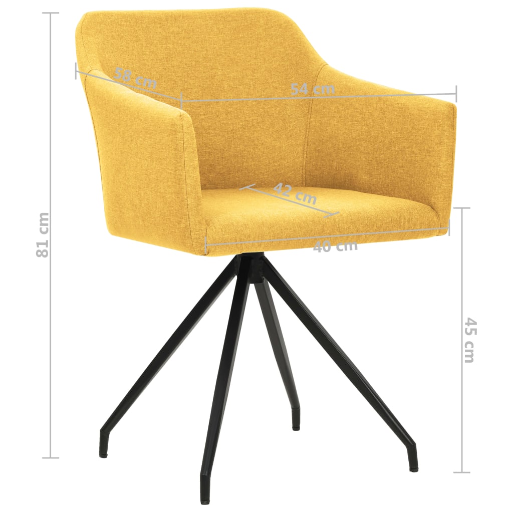 Swivel Dining Chairs 2 Pcs Fabric