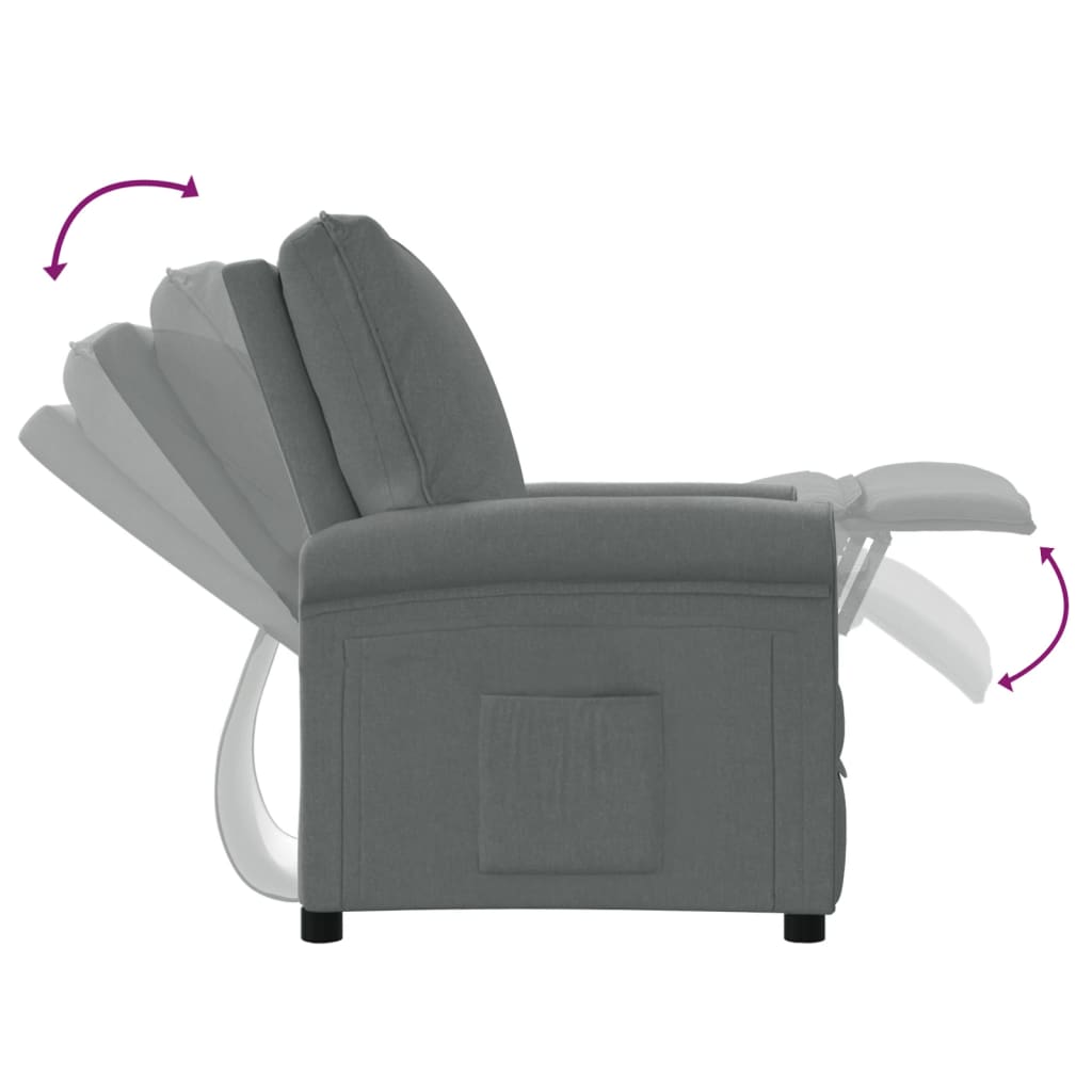 Recliner Chair Dark Grey Fabric