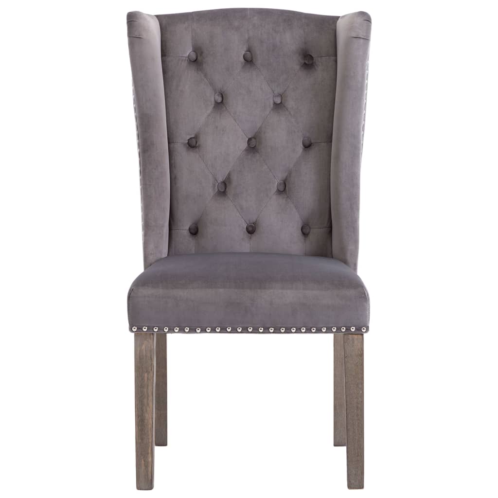Dining Chairs 2 pcs Grey Velvet