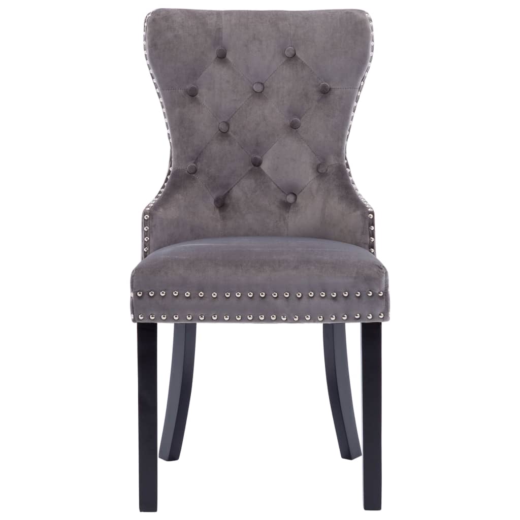Dining Chairs 6 pcs Grey Velvet