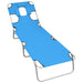 Folding Sun Lounger With Head Cushion Powder-Coated Steel