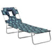 Folding Sun Lounger With Head Cushion Powder-Coated Steel