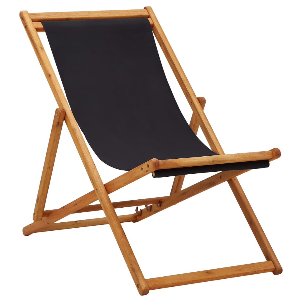 Folding Beach Chair Fabric And Wooden Frame