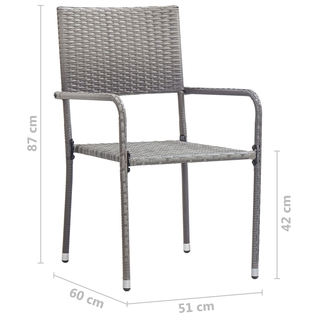 Outdoor Dining Chairs 4 pcs Poly Rattan Anthracite