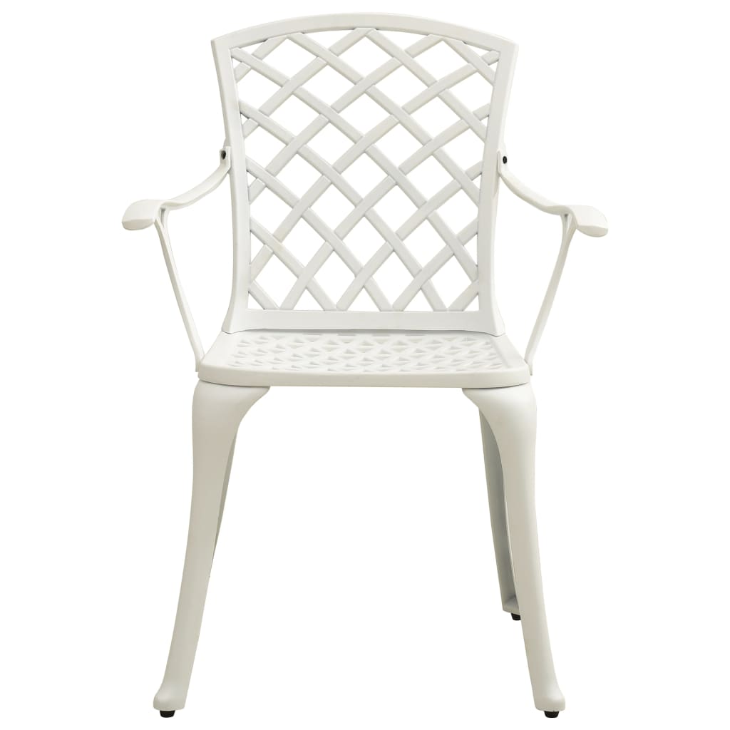 Garden Chairs 2 pcs Cast Aluminium White