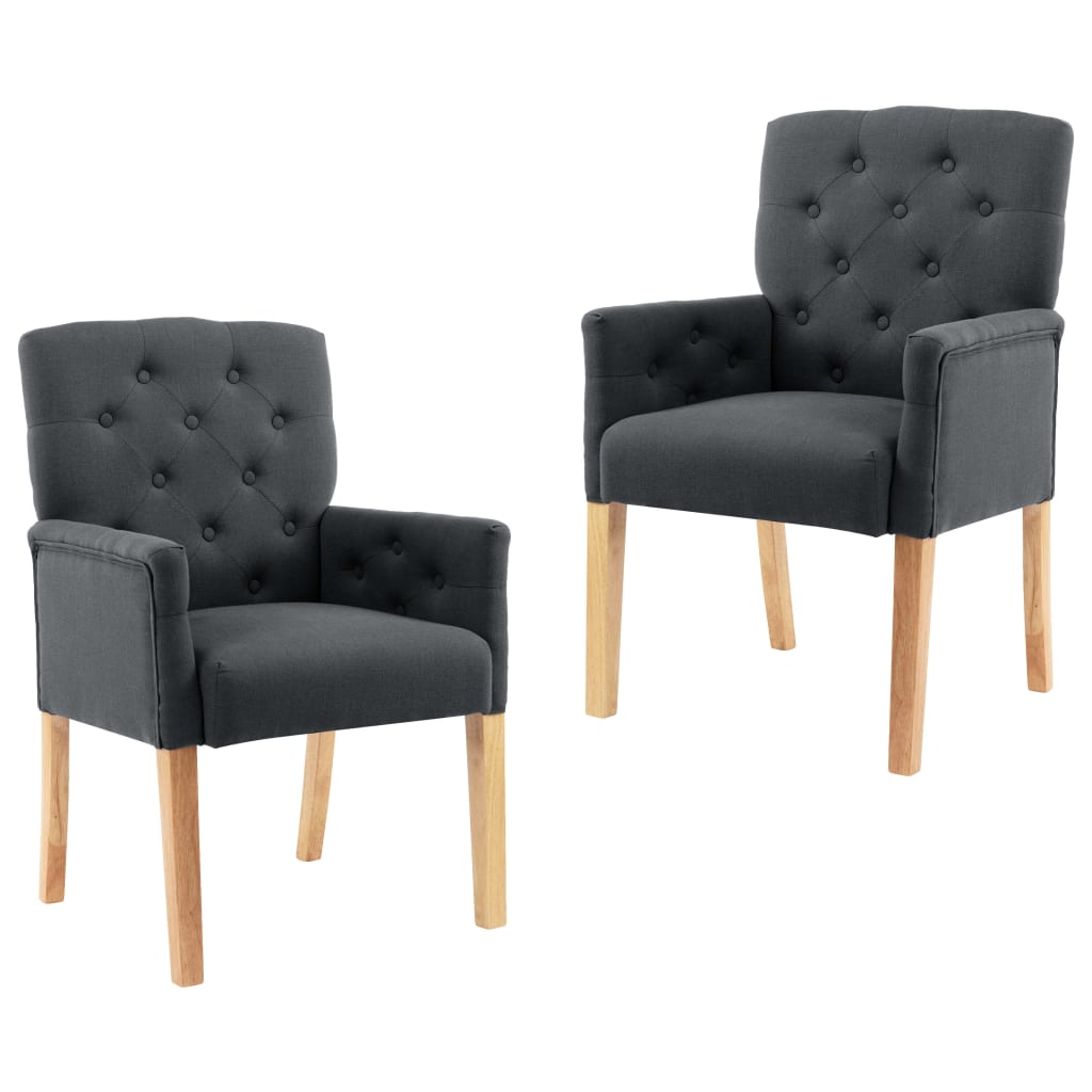 Dining Chairs With Armrests 2 Pcs Fabric