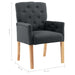 Dining Chairs With Armrests 2 Pcs Fabric