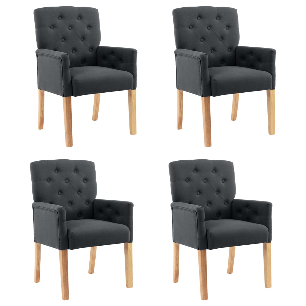 Dining Chairs With Armrests 2 Pcs Fabric