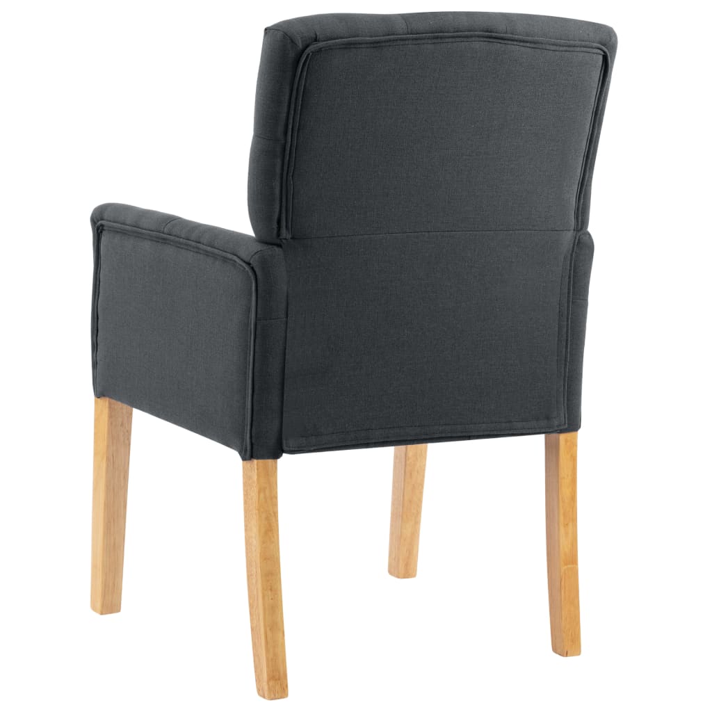 Dining Chairs with Armrests 4 pcs Grey Fabric