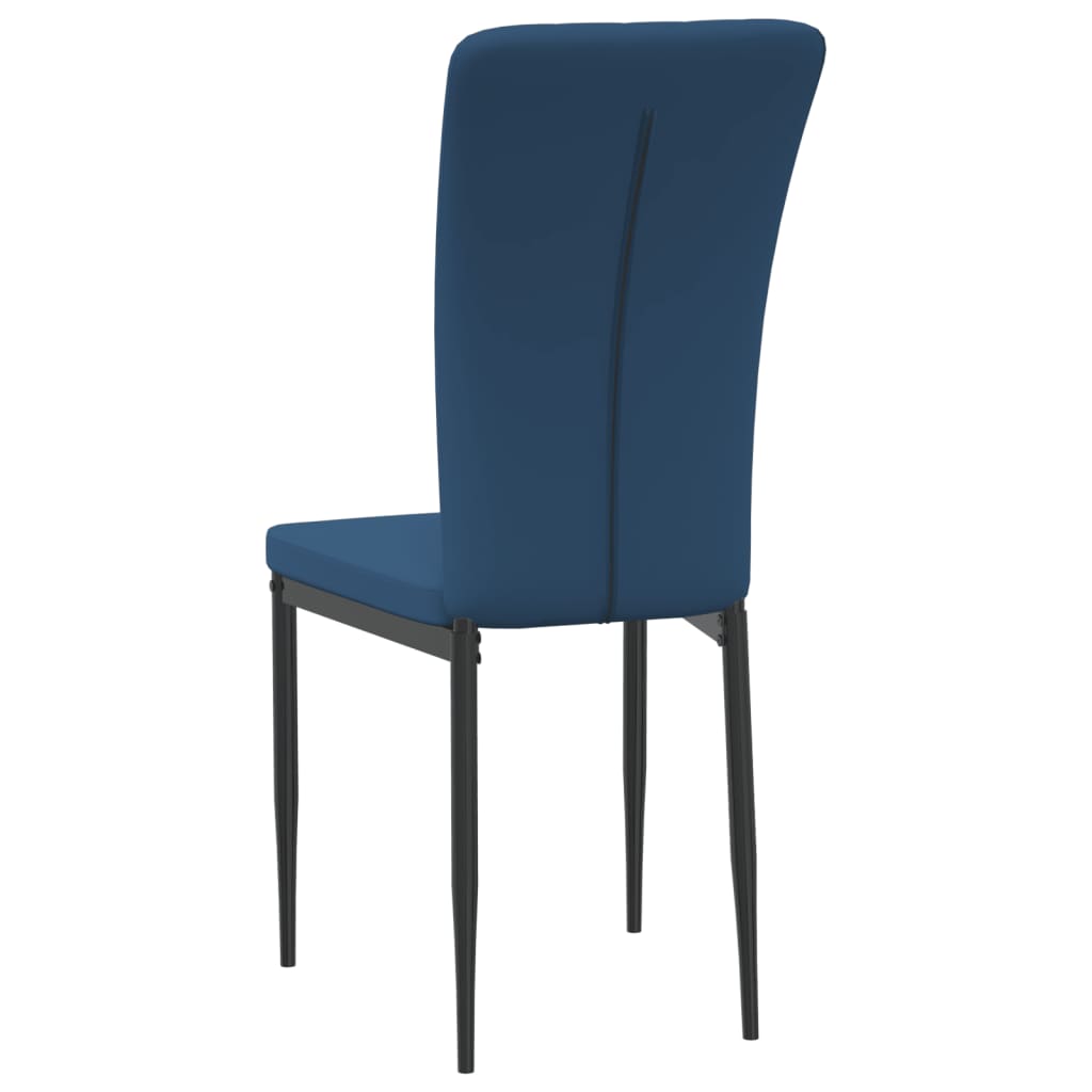 Dining Chairs 4 pcs Blue Velvet