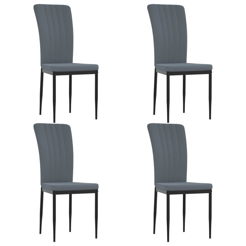 Dining Chairs 4 pcs Dark Grey Velvet