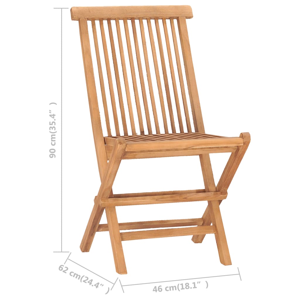 5 Piece Folding Outdoor Dining Set Solid Teak Wood 4-seater (without armrest)
