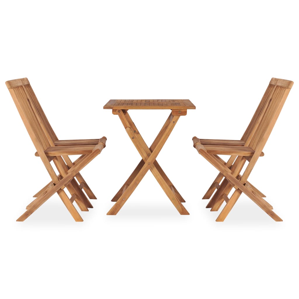 5 Piece Folding Outdoor Dining Set Solid Teak Wood 4-seater (without armrest)