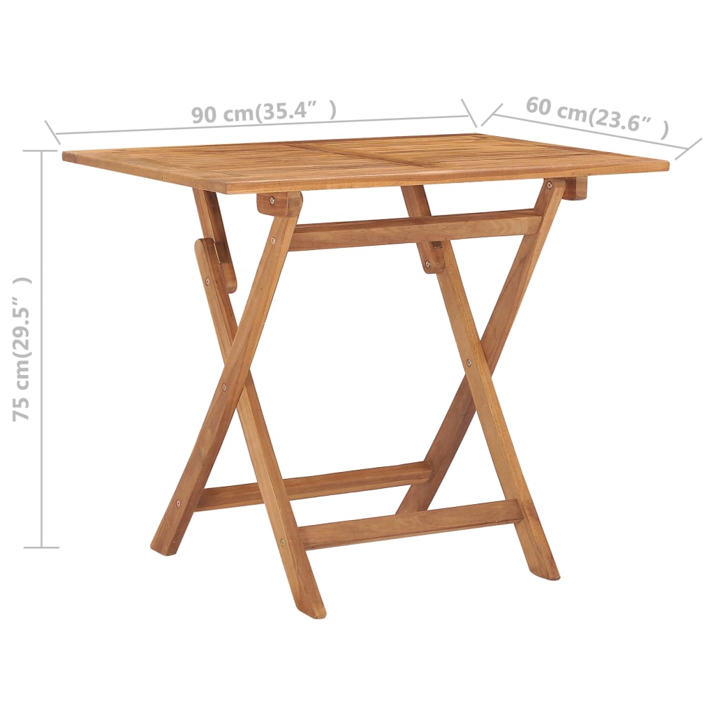 5 Piece Folding Outdoor Dining Set Solid Teak Wood 4-seater (without armrest)