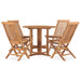 5 Piece Folding Outdoor Dining Set Solid Teak Wood 4-seater (without armrest)