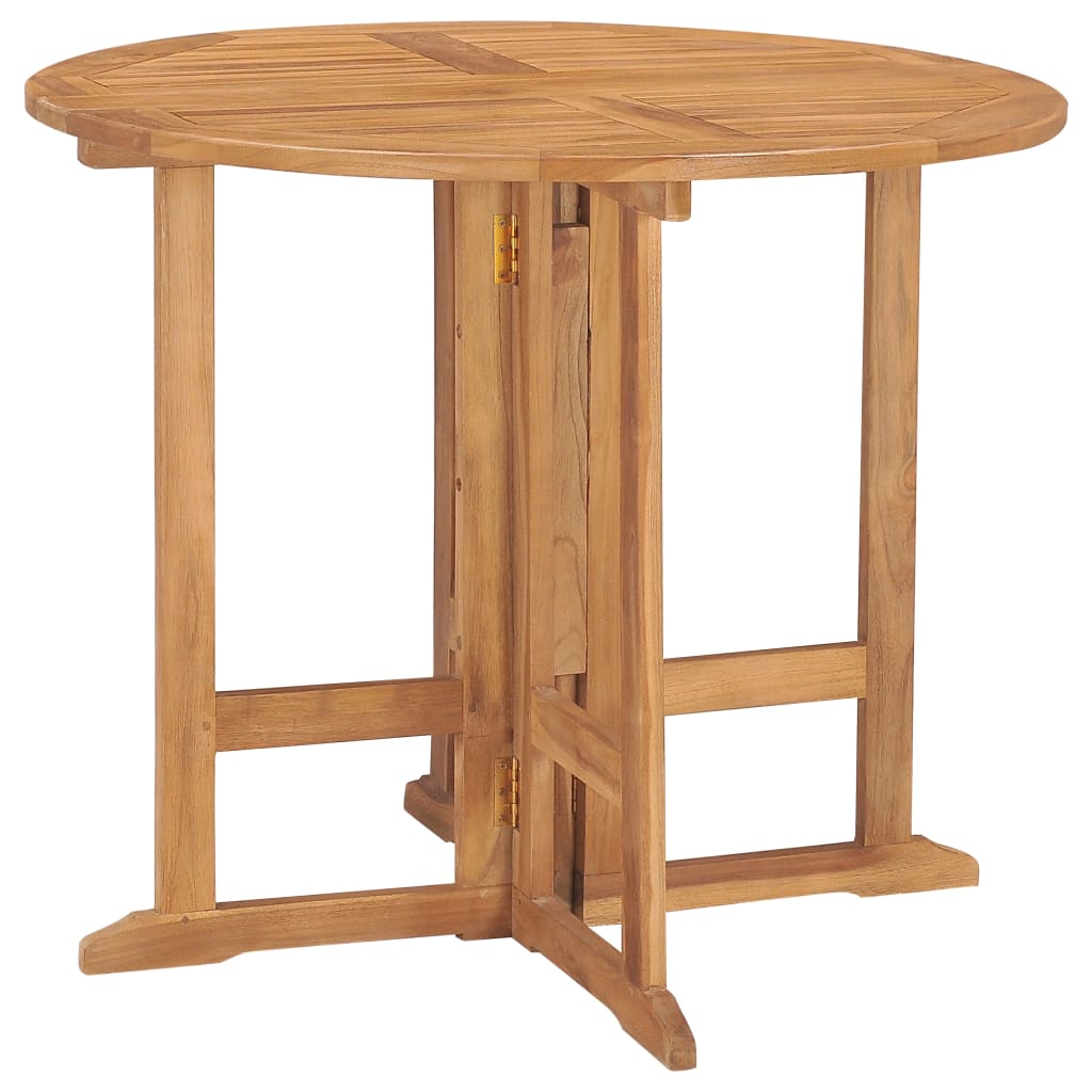 5 Piece Folding Outdoor Dining Set Solid Teak Wood 4-seater (without armrest)