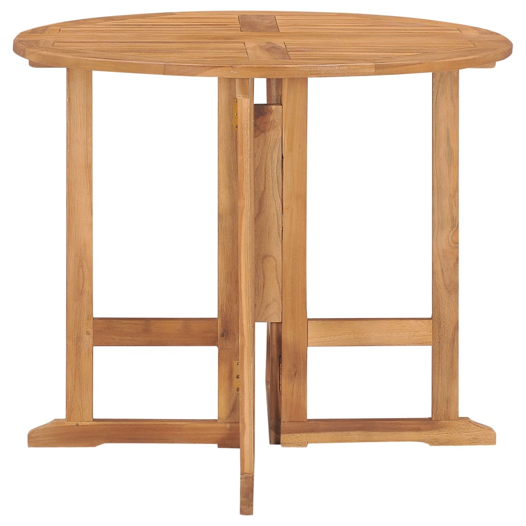 5 Piece Folding Outdoor Dining Set Solid Teak Wood 4-seater (without armrest)