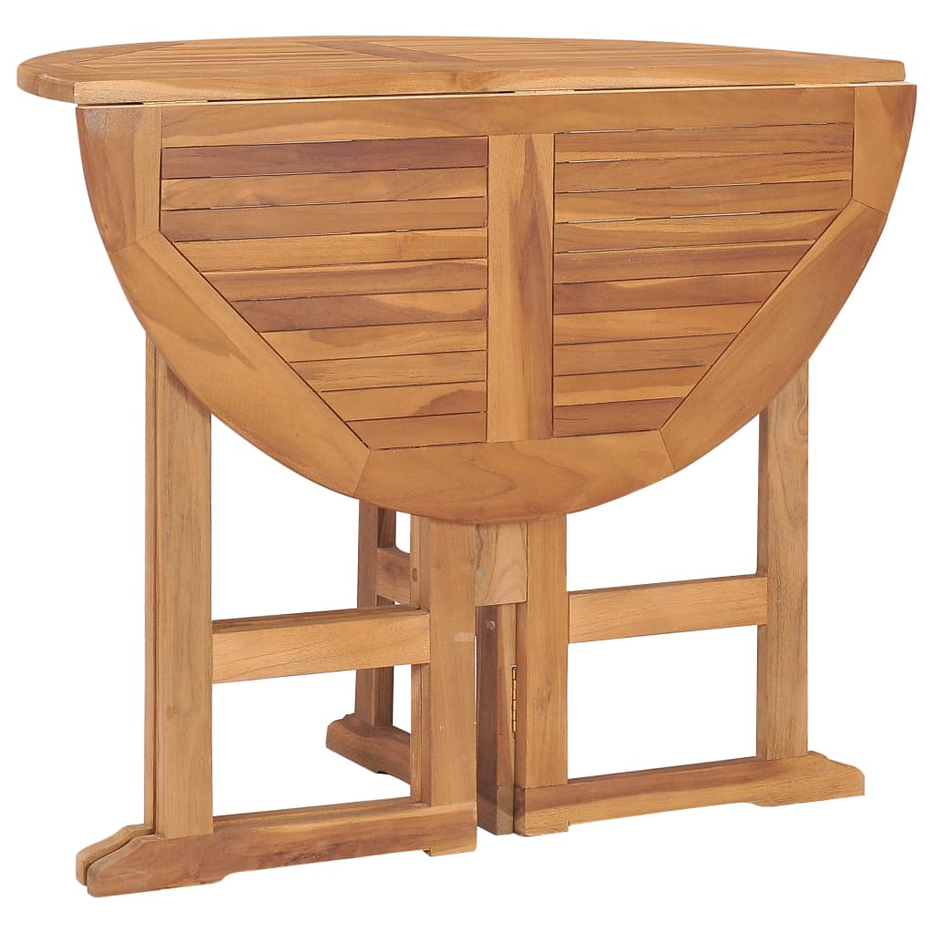 5 Piece Folding Outdoor Dining Set Solid Teak Wood 4-seater (without armrest)
