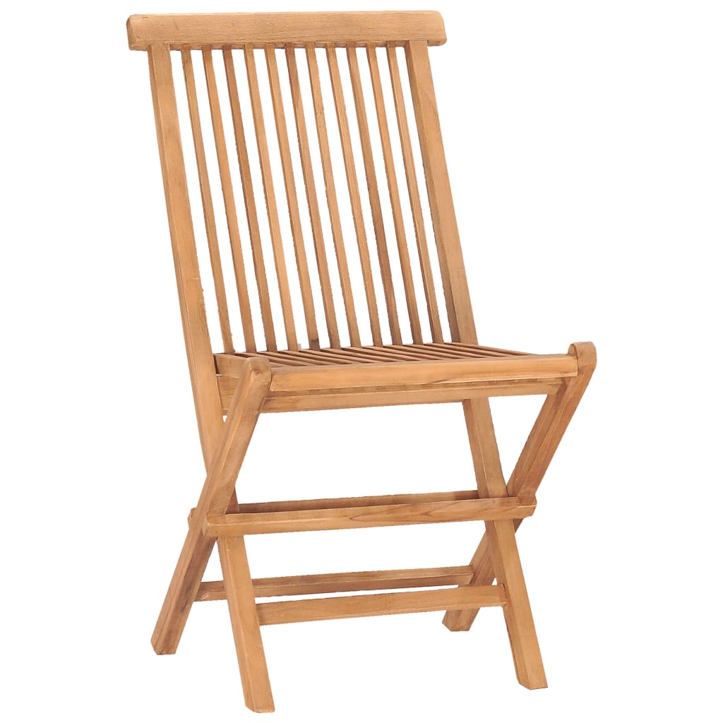 5 Piece Folding Outdoor Dining Set Solid Teak Wood 4-seater (without armrest)