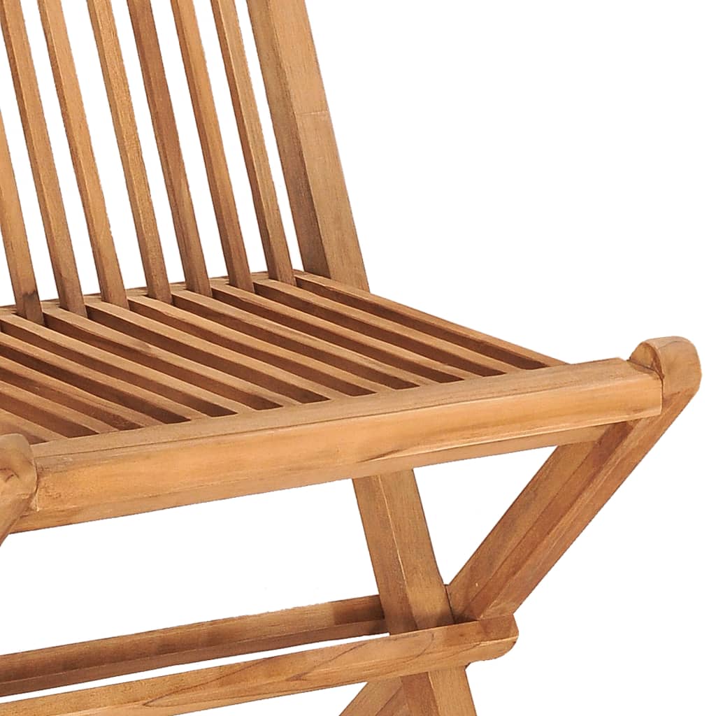 5 Piece Folding Outdoor Dining Set Solid Teak Wood 4-seater (without armrest)