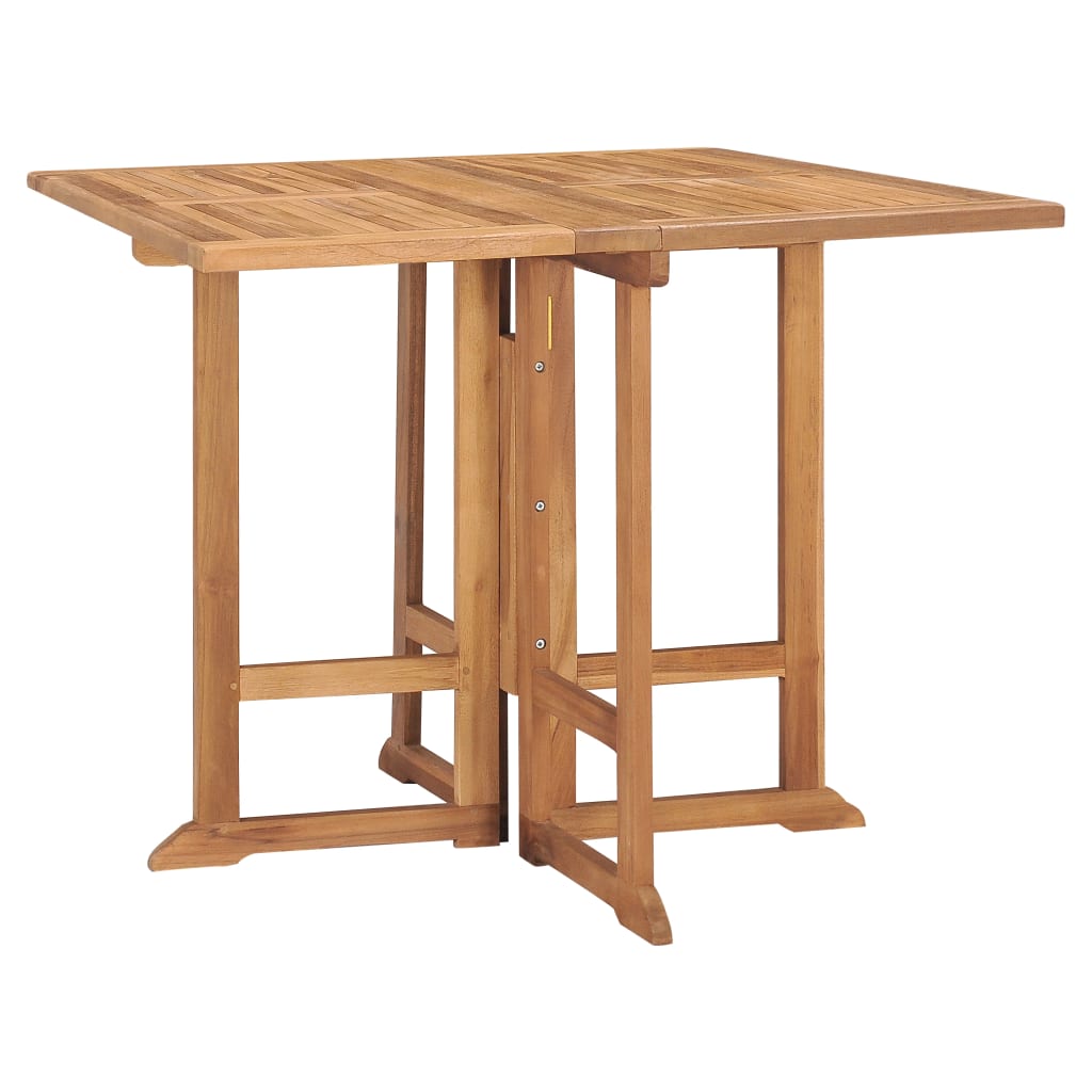 5 Piece Folding Outdoor Dining Set Solid Teak Wood 4-seater (without armrest)