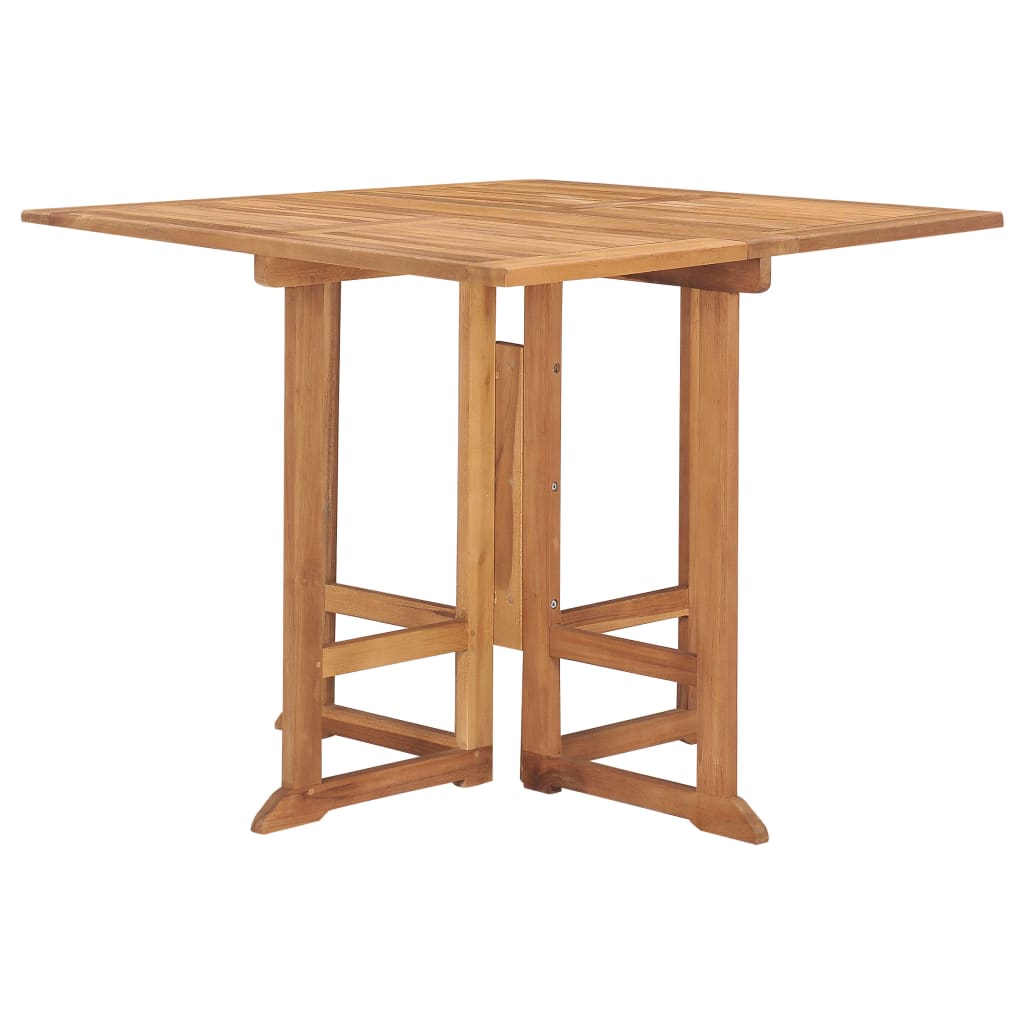 5 Piece Folding Outdoor Dining Set Solid Teak Wood 4-seater (without armrest)