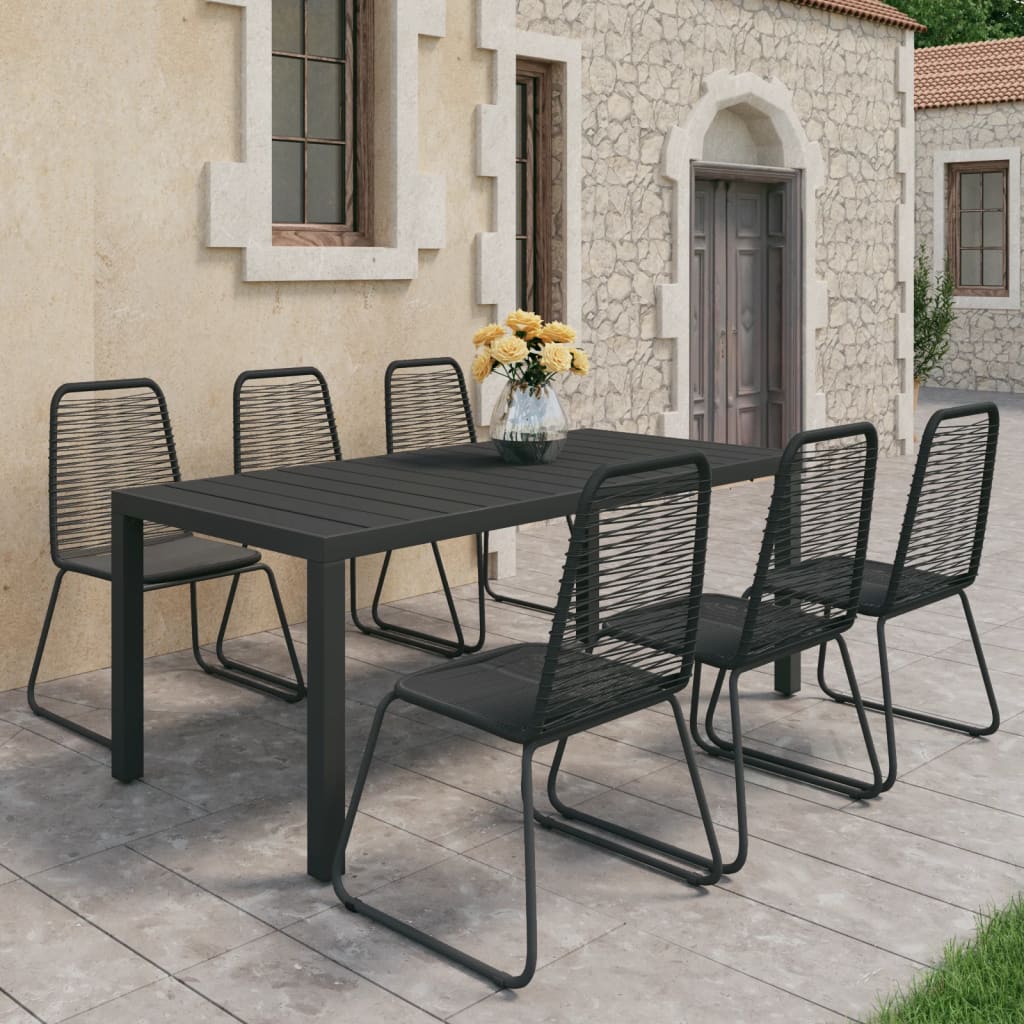 9 Piece Garden Dining Set Pvc Rattan