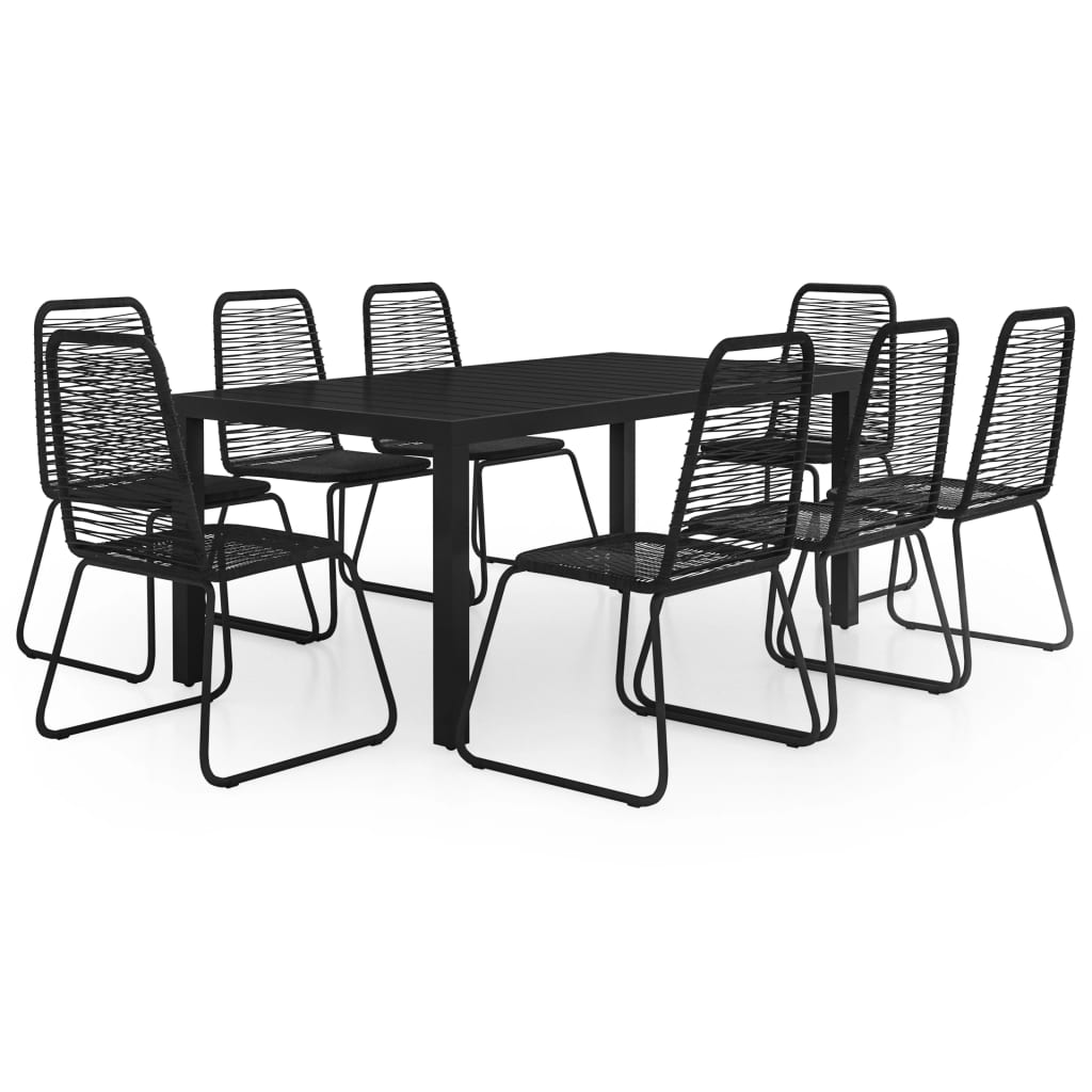 9 Piece Garden Dining Set Pvc Rattan