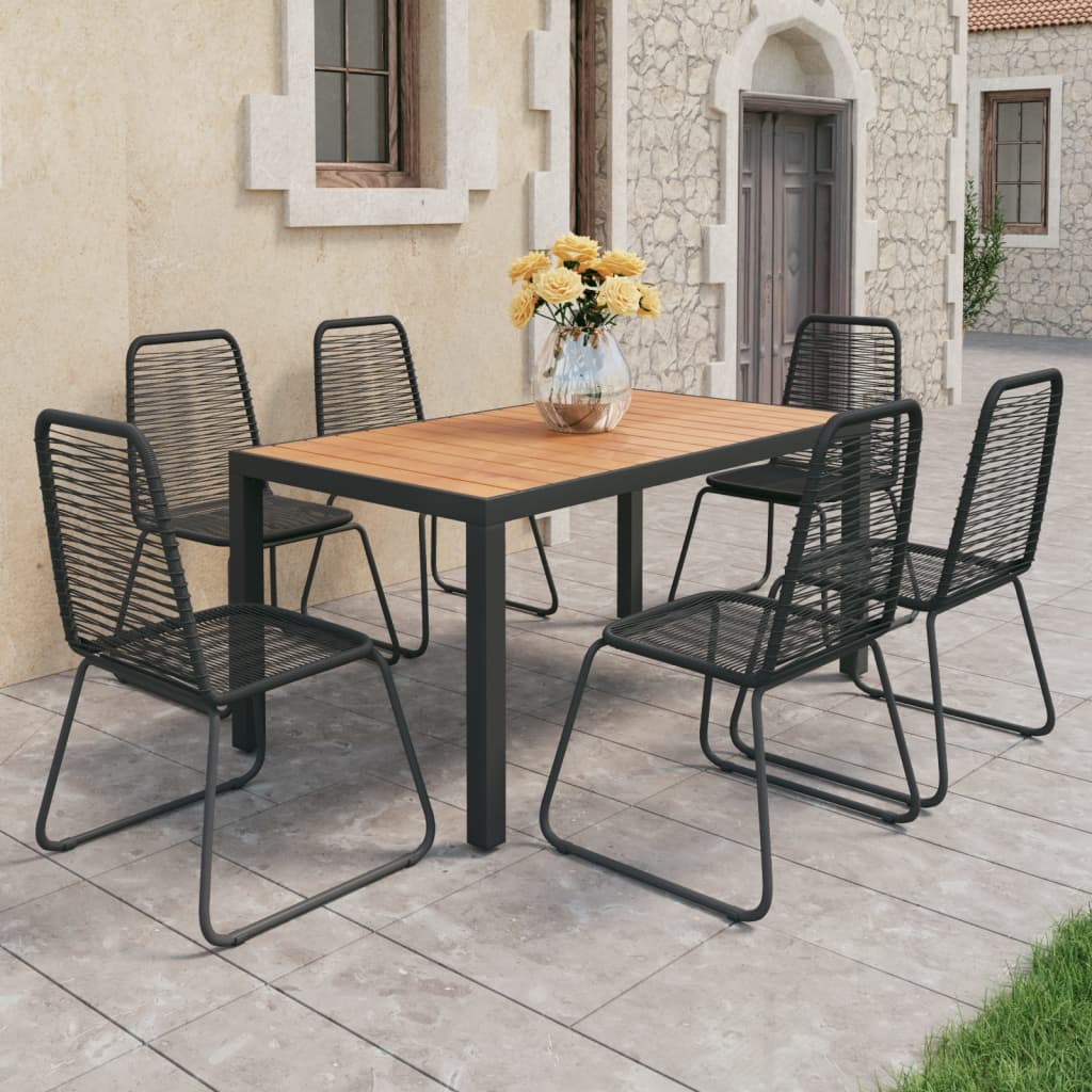 9 Piece Garden Dining Set Pvc Rattan