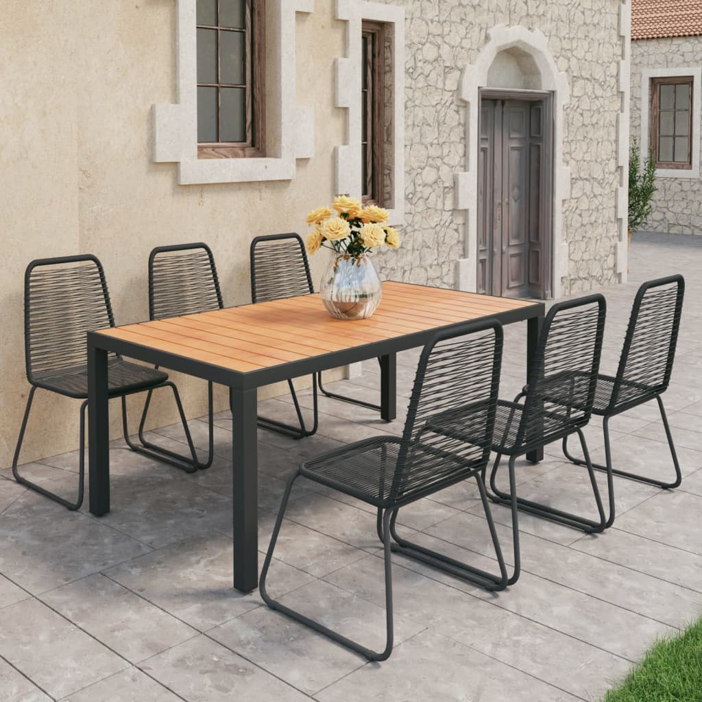 9 Piece Garden Dining Set Pvc Rattan