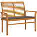 Garden Bench with Taupe Cushion 112 cm Solid Teak Wood