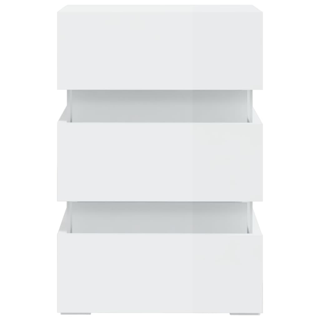 LED Bedside Cabinet High Gloss White 45x35x67 cm Engineered Wood