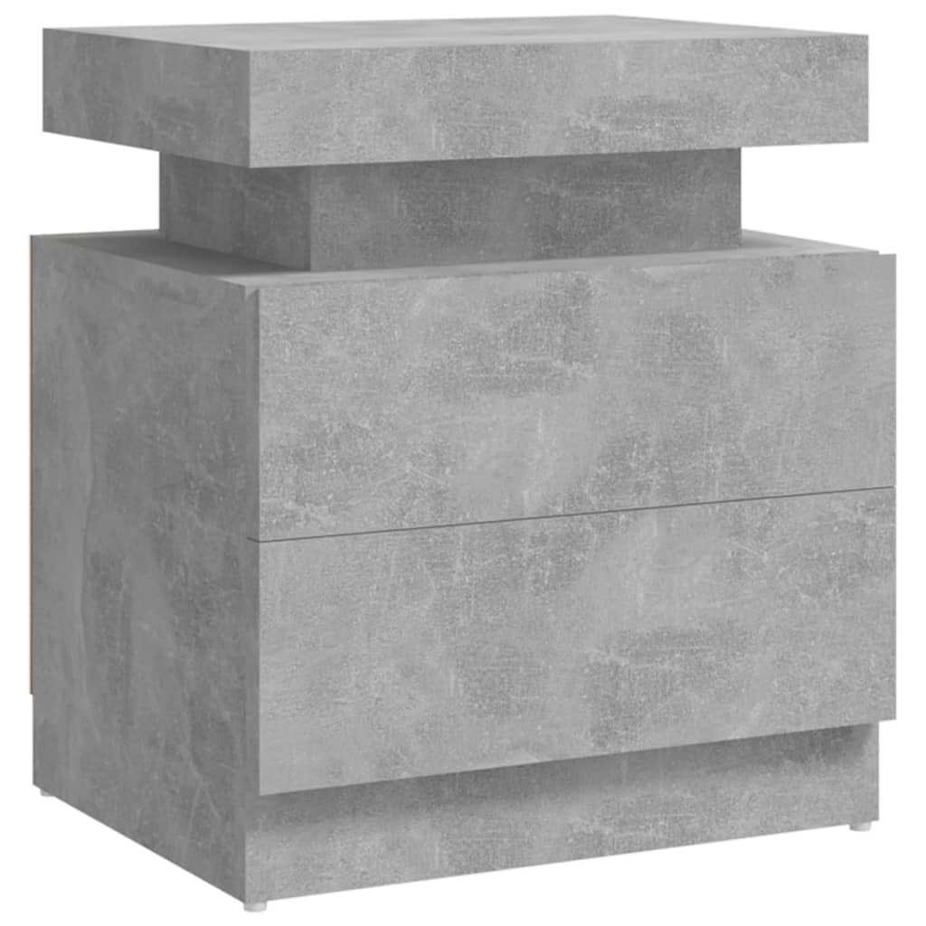 Bedside Cabinet Concrete Grey 45x35x52 cm Engineered Wood