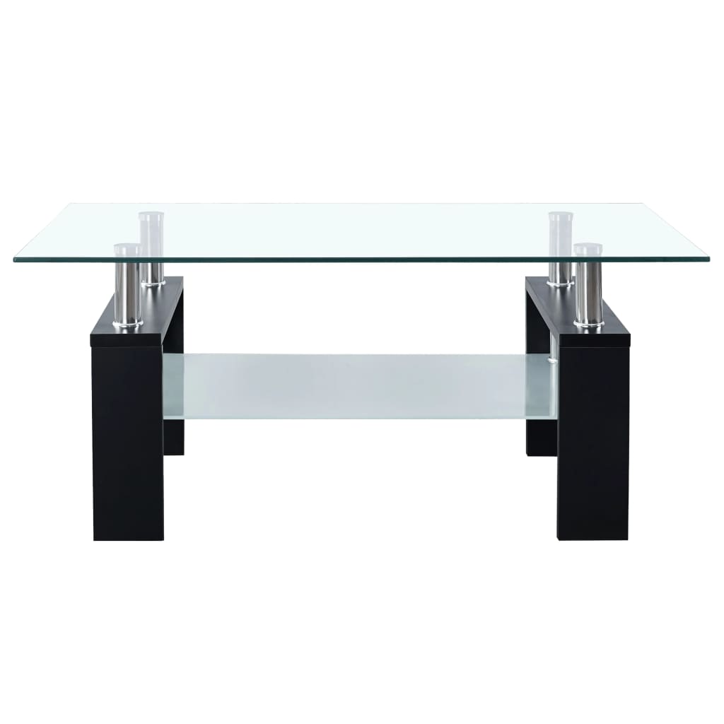 Coffee Table And Transparent 95X55X40 Cm Tempered Glass