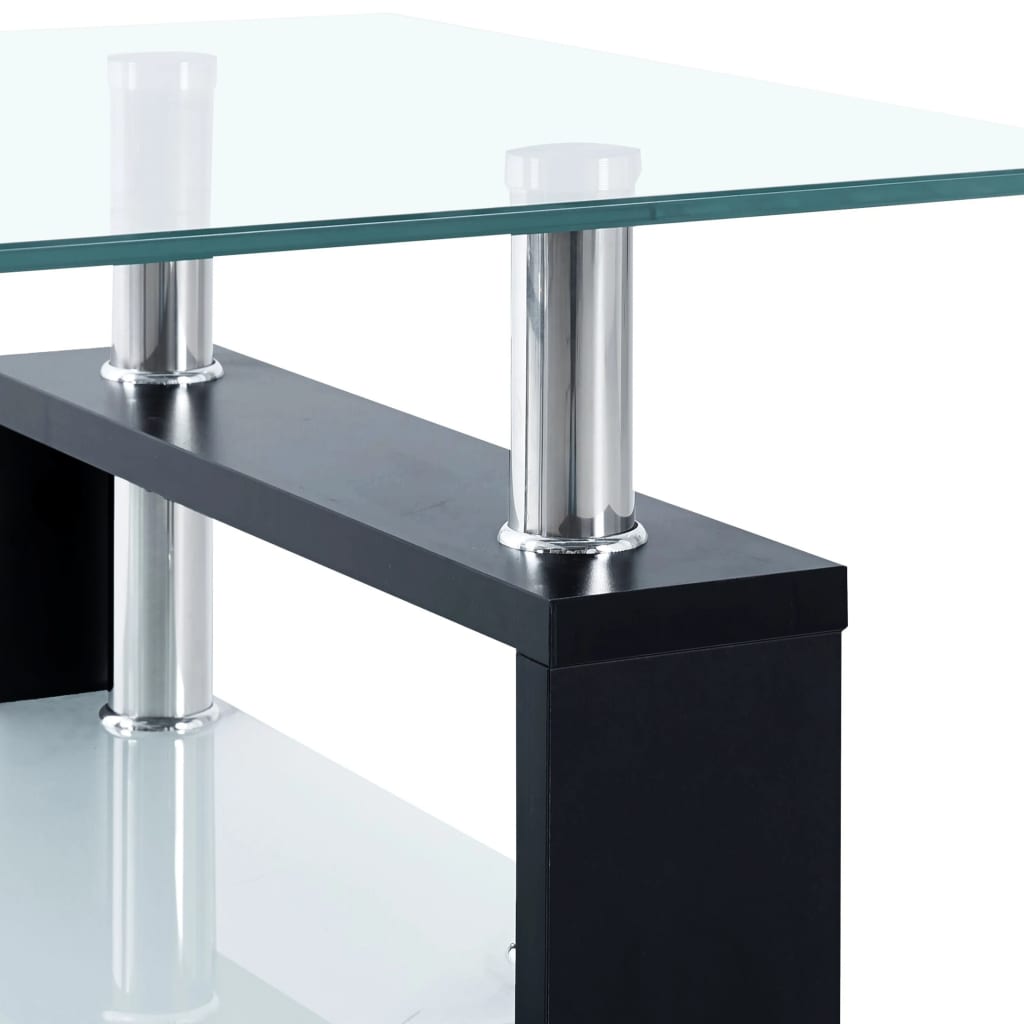 Coffee Table And Transparent 95X55X40 Cm Tempered Glass