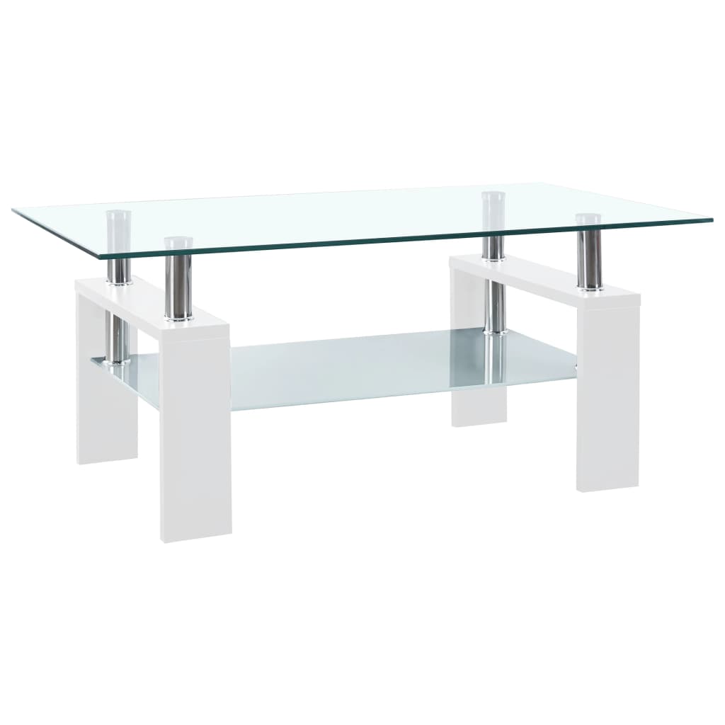 Coffee Table And Transparent 95X55X40 Cm Tempered Glass