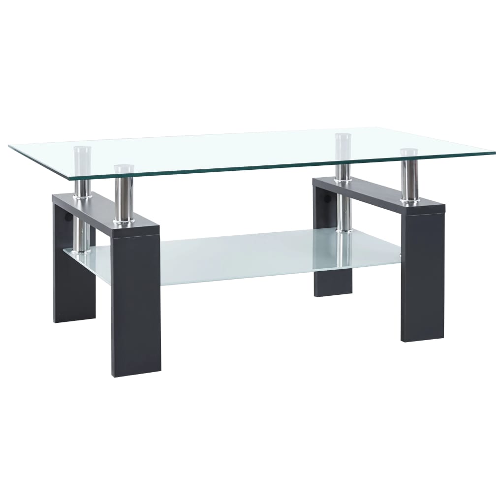 Coffee Table And Transparent 95X55X40 Cm Tempered Glass