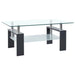 Coffee Table And Transparent 95X55X40 Cm Tempered Glass