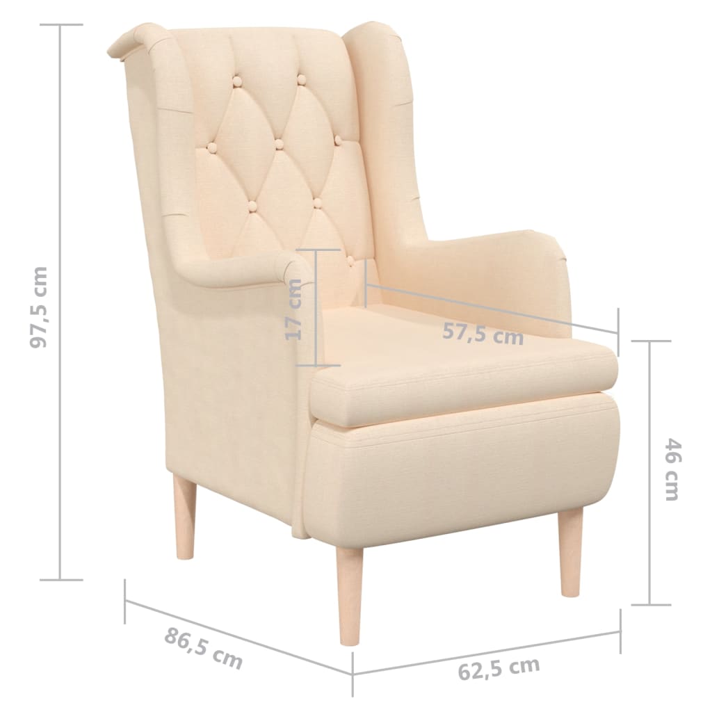 Armchair With Solid Rubber Wood Feet Fabric