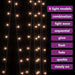 Led Curtain Fairy Lights 3X3M 300 Led 8 Function