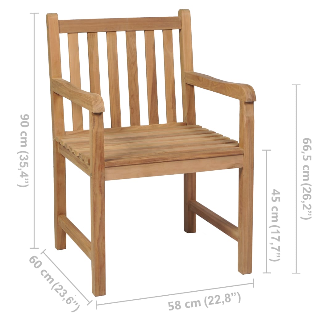 Garden Chairs 6 pcs with Anthracite Cushions Solid Teak Wood