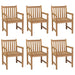Garden Chairs 6 pcs with Anthracite Cushions Solid Teak Wood