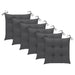 Garden Chairs 6 pcs with Anthracite Cushions Solid Teak Wood
