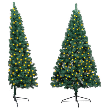 Artificial Half Pre-Lit Christmas Tree With Stand 210 Cm Pvc