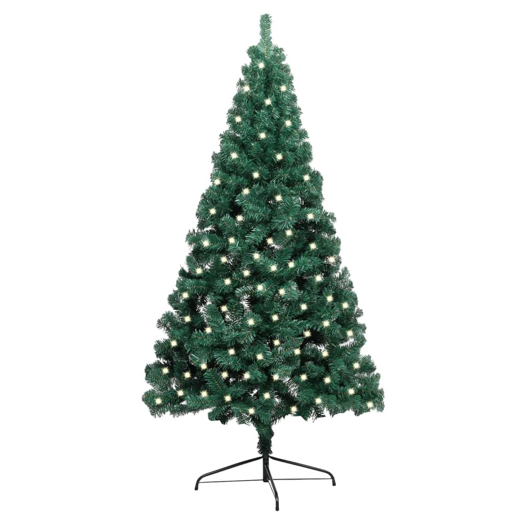 Artificial Half Pre-Lit Christmas Tree With Stand 210 Cm Pvc