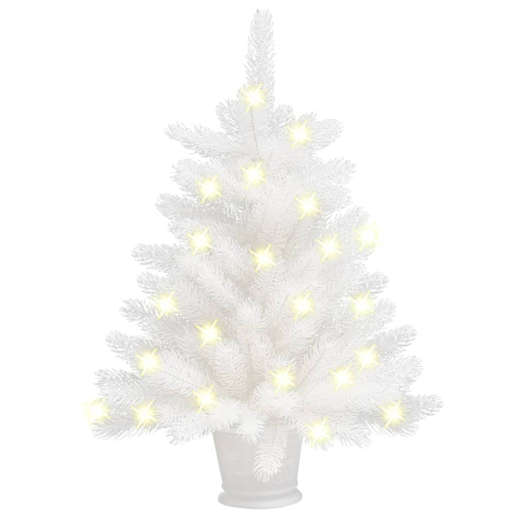 Artificial Pre-Lit Christmas Tree White 90 Cm